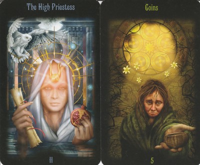 Pisces High Priestess 5 Coin Legacy of the Divine Tarot May 2019 20190426 0001